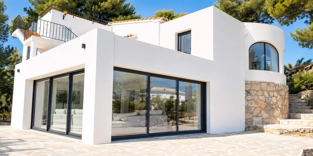Villa reformada en Jávea con grandes ventanales